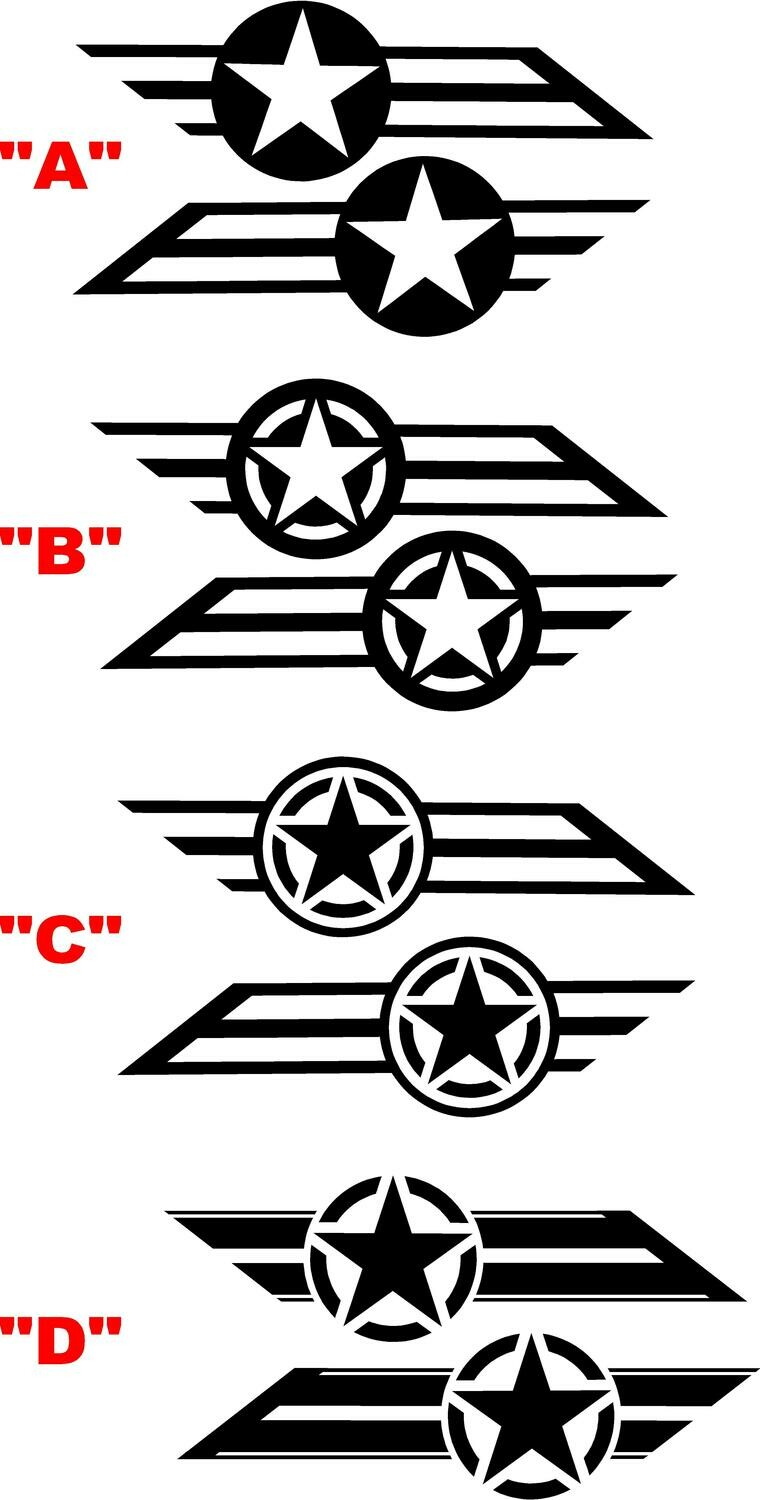 Jeep Gladiator JT Large Star/Bar Vinyl Graphics