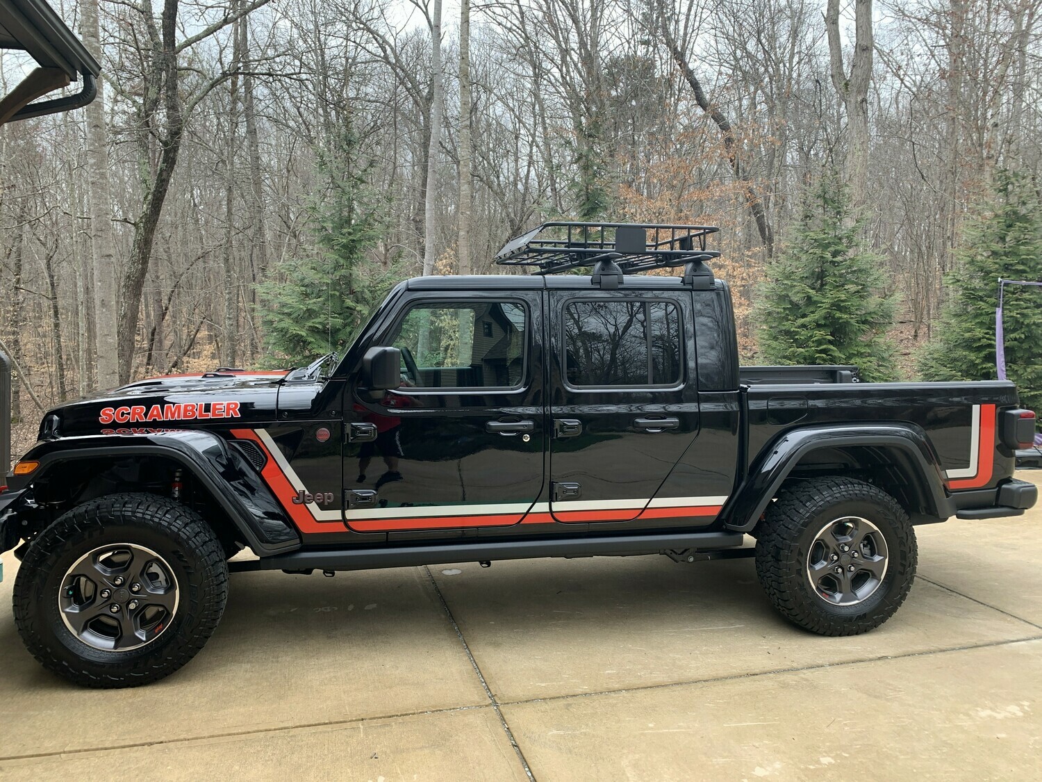 Up Jeep Gladiator Scrambler Jt Retro Style 1 Side Stripes