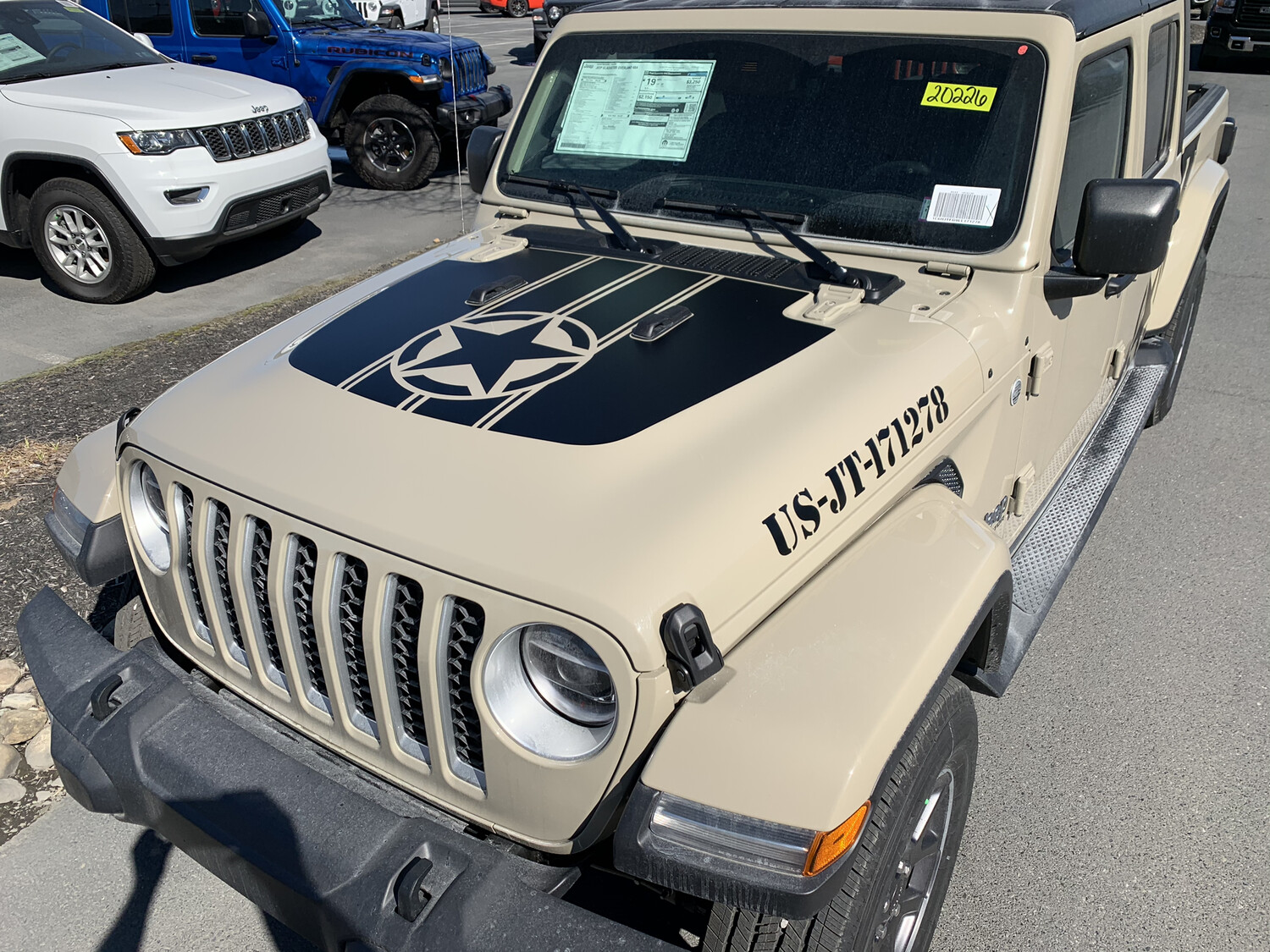 2018 - up Jeep Gladiator JT Wrangler JL JLU Hood Blackout Vinyl Graphics