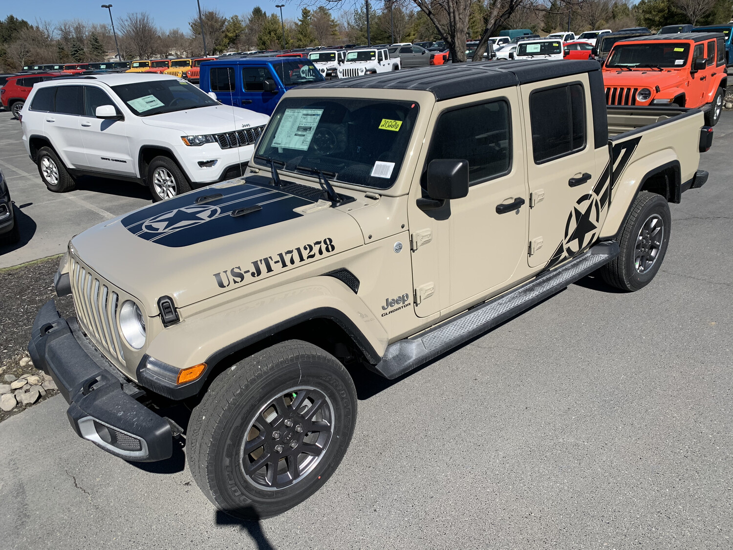 2018 - up Jeep Gladiator JT Wrangler JL JLU Hood Blackout Vinyl Graphics
