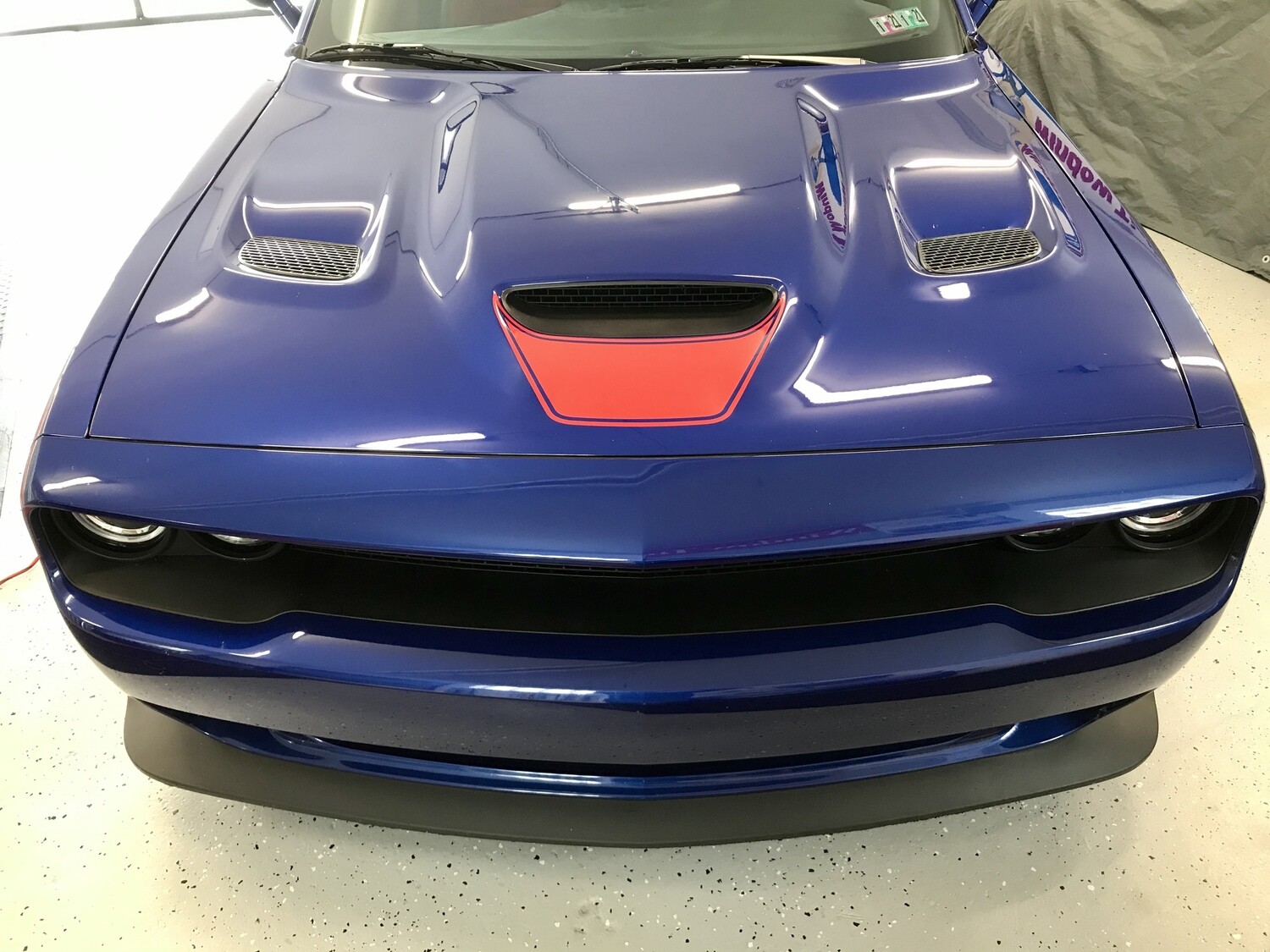 2015 - up Dodge Challenger SRT Hellcat RT GT Hood Intake Blackout Graphics
