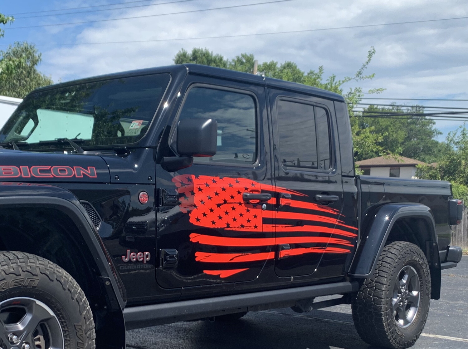 Jeep Gladiator JT Wrangler JK JKU JL JLU Large Tattered Flag Graphics