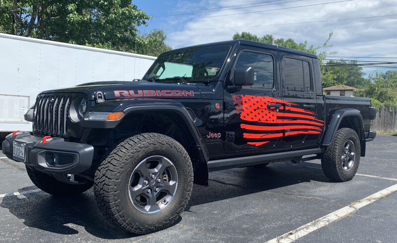 Jeep Gladiator JT Wrangler JK JKU JL JLU Large Tattered Flag Graphics