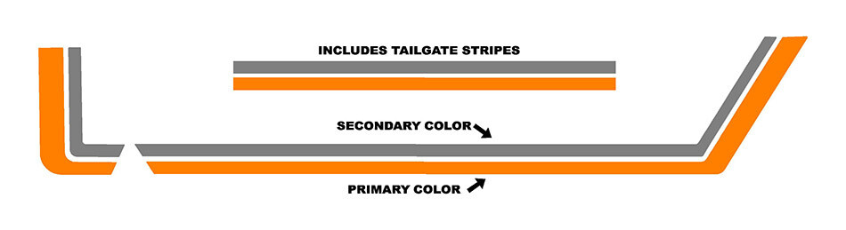 2020 & Up Jeep Gladiator Retro Scrambler Style #1 Side Stripes