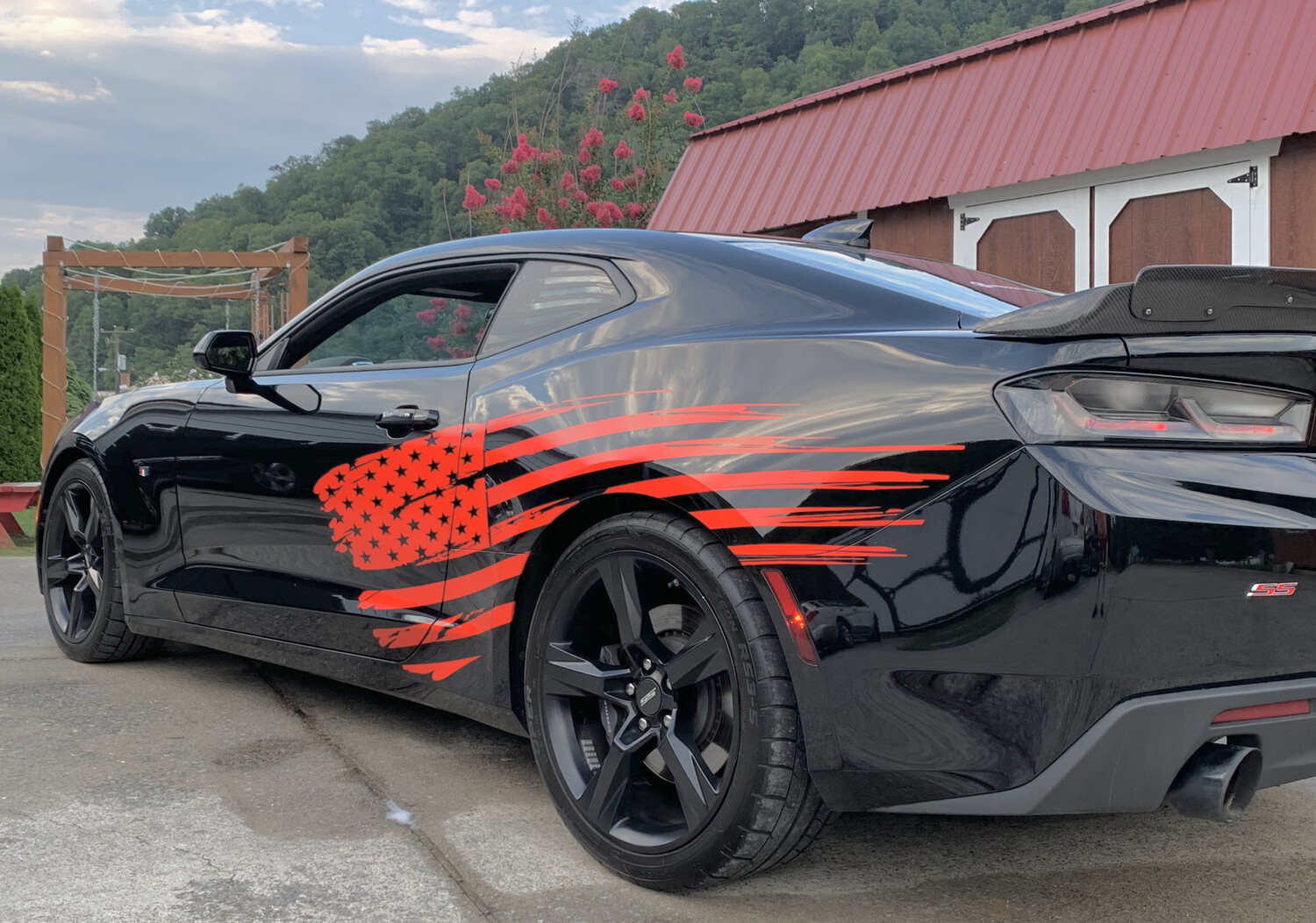 Camaro Large Tattered Flag Graphics