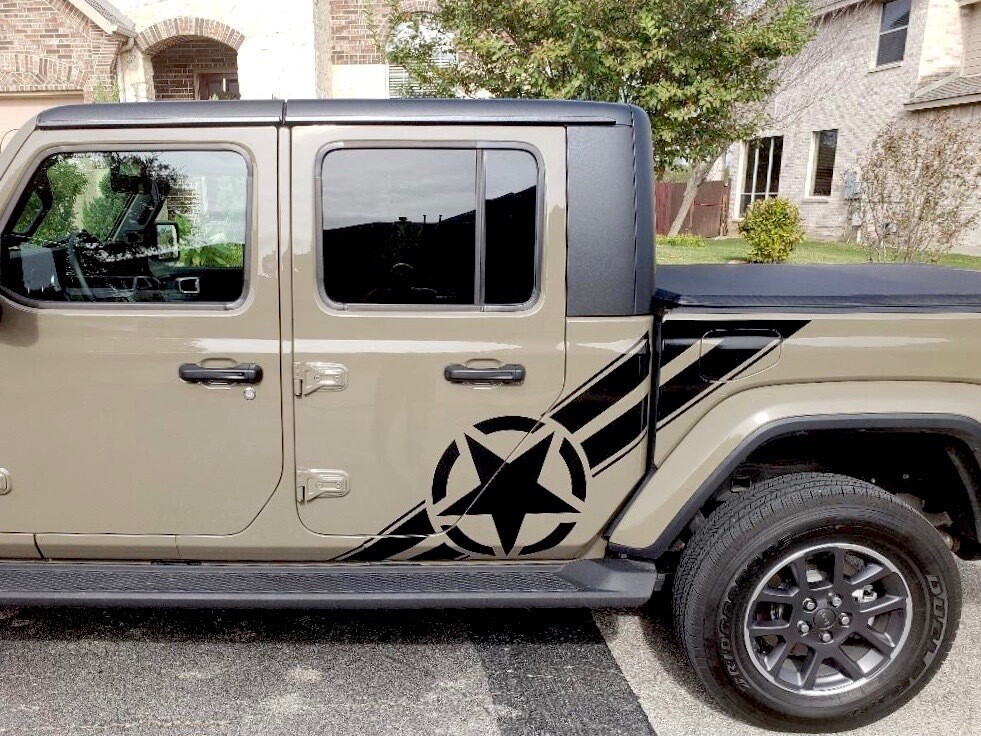 Jeep Gladiator JT Large Star/Bar Vinyl Graphics