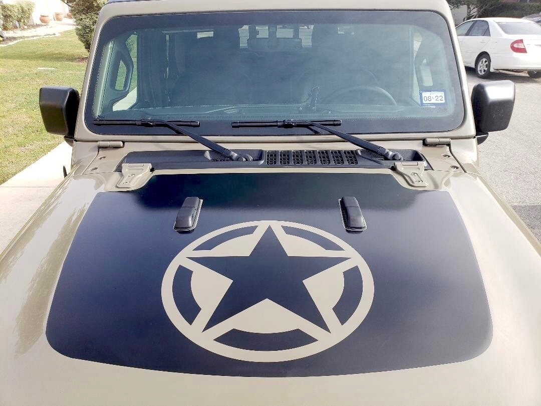 2018 - up Jeep Gladiator JT Wrangler JL JLU Hood Blackout Vinyl Graphics