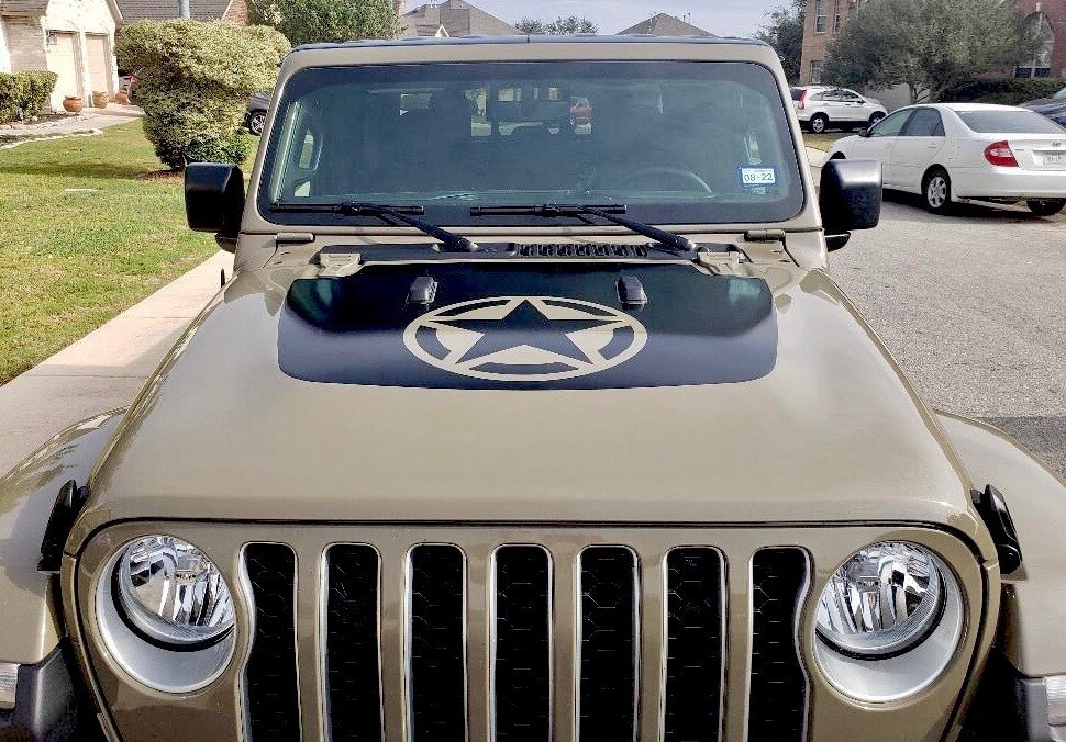 2018 - up Jeep Gladiator JT Wrangler JL JLU Hood Blackout Vinyl Graphics