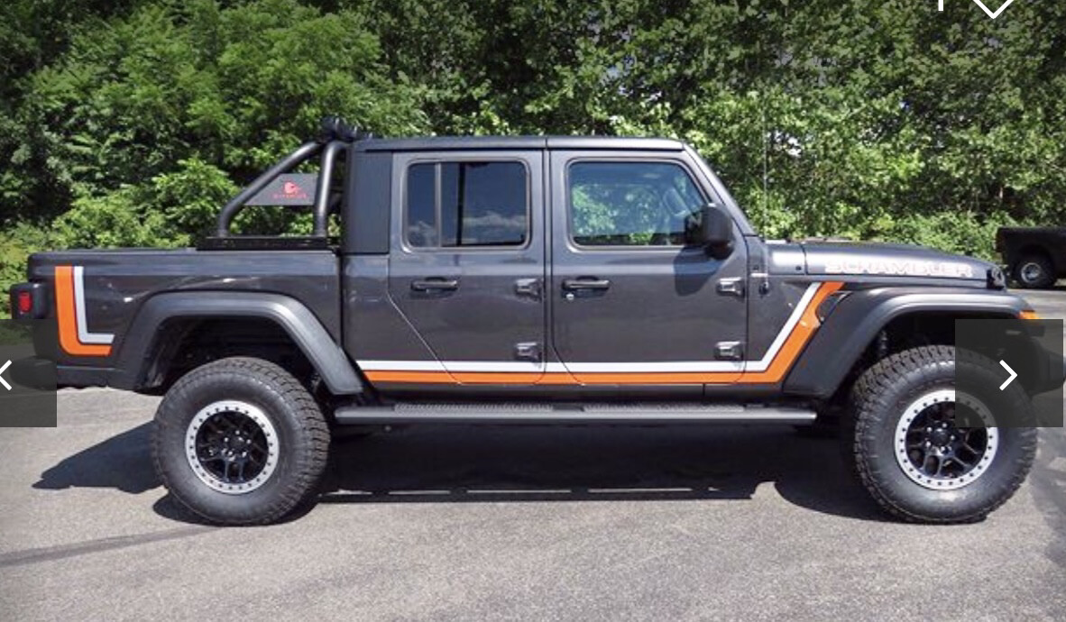 2020 & Up Jeep Gladiator Retro Scrambler Style #1 Side Stripes