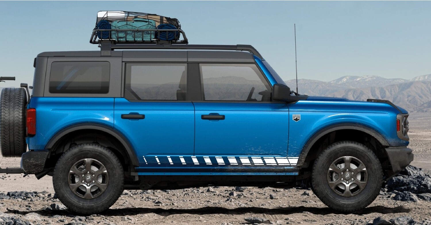2021-up Ford Bronco Rocker Stripe Side Graphics Kit