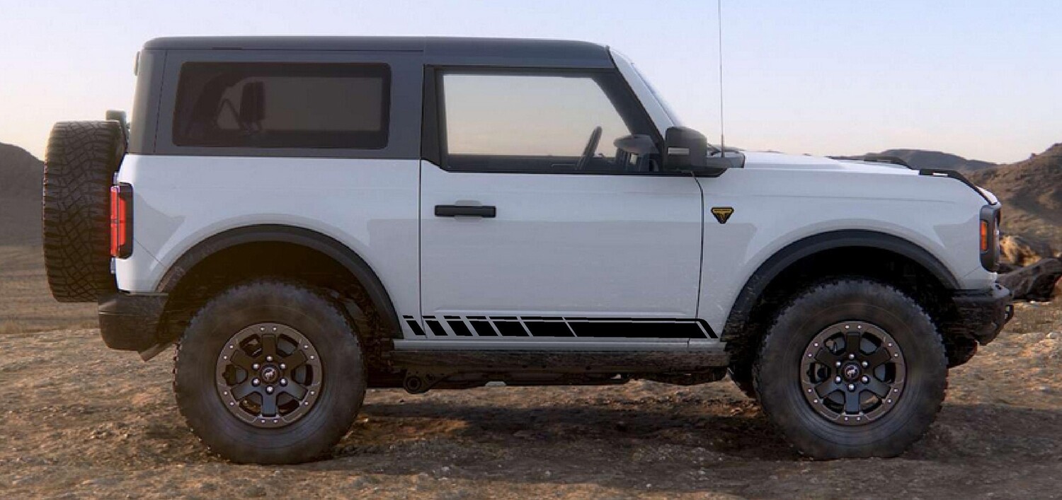 2021-up Ford Bronco Rocker Stripe Side Graphics Kit #3