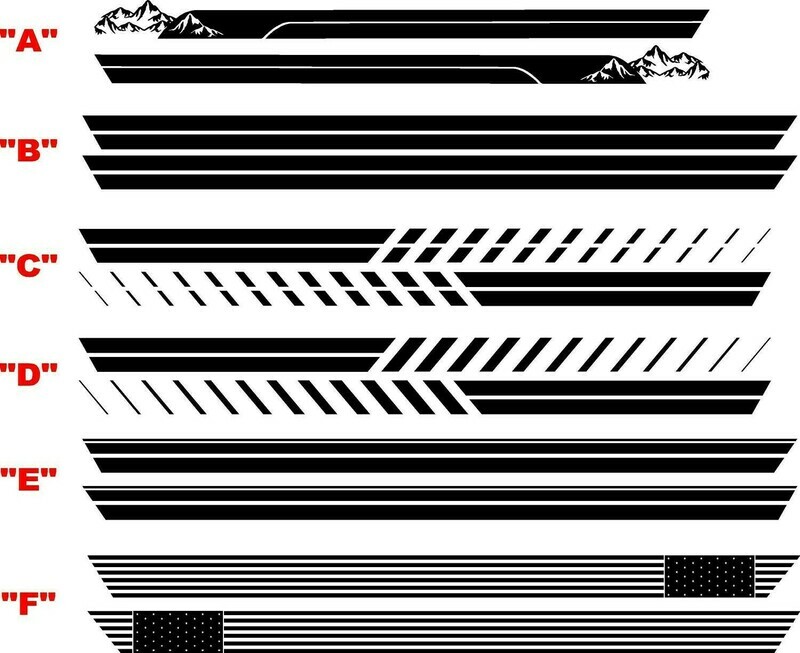 2021-up Ford Bronco Rocker Stripe Side Graphics Kit #2