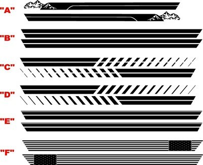 2021-up Ford Bronco Rocker Stripe Side Graphics Kit #2