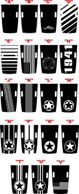 Jeep Gladiator JT Wrangler JL JLU Rubicon Hood Graphics