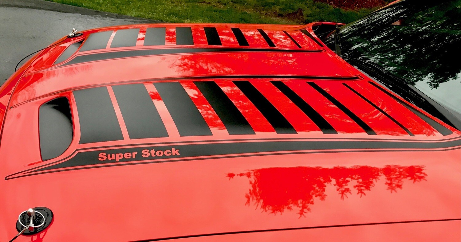 2019 - Up Dodge Challenger SRT Hellcat Dual Scoop Hood Spear Graphics (Inner and Outer 4 Pc Kit)
