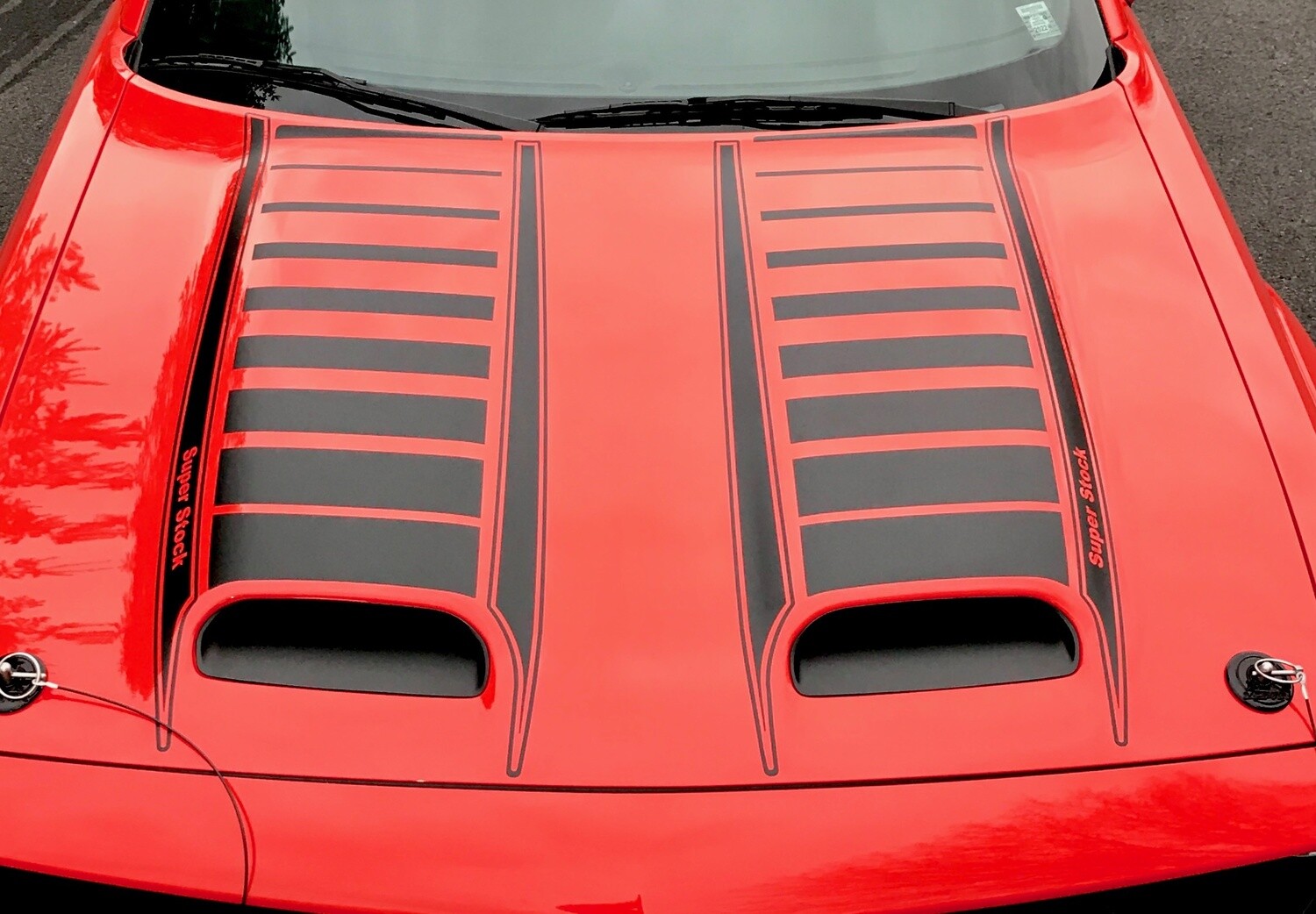 2019 - Up Dodge Challenger SRT Hellcat Dual Scoop Hood Top of Scoop Graphics