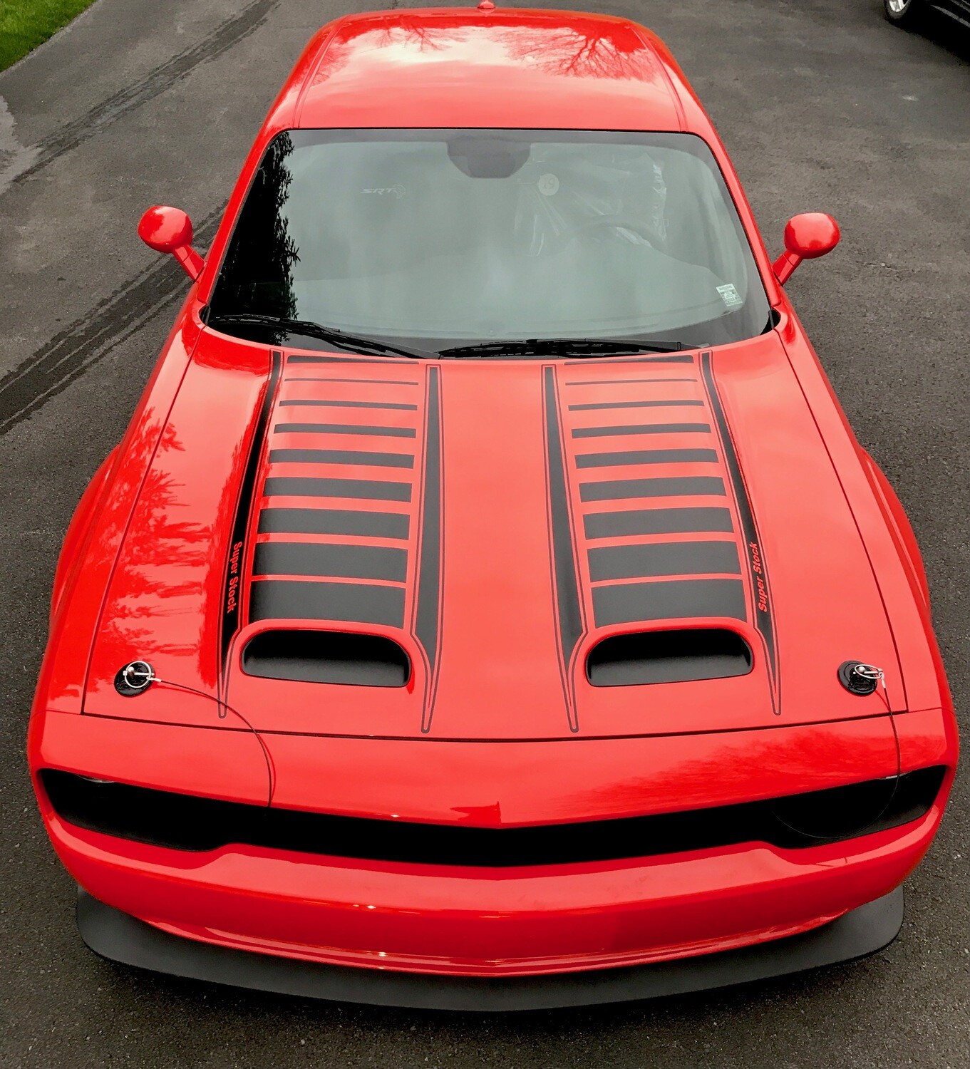 2019 - Up Dodge Challenger SRT Hellcat Dual Scoop Hood Top of Scoop Graphics