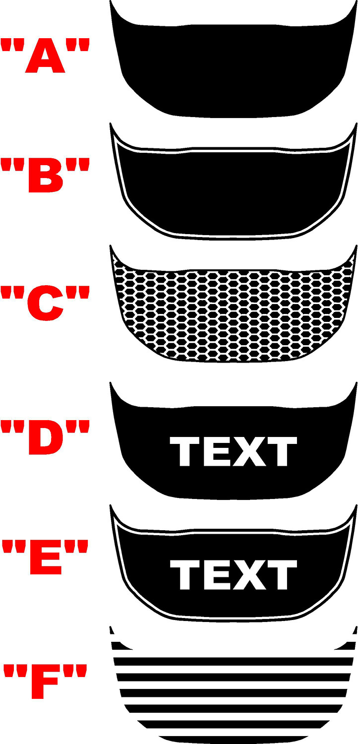 2021 - UP Ram 1500 TRX Sport Hood Top Scoop / Intake Scoop Combo Decal Kit