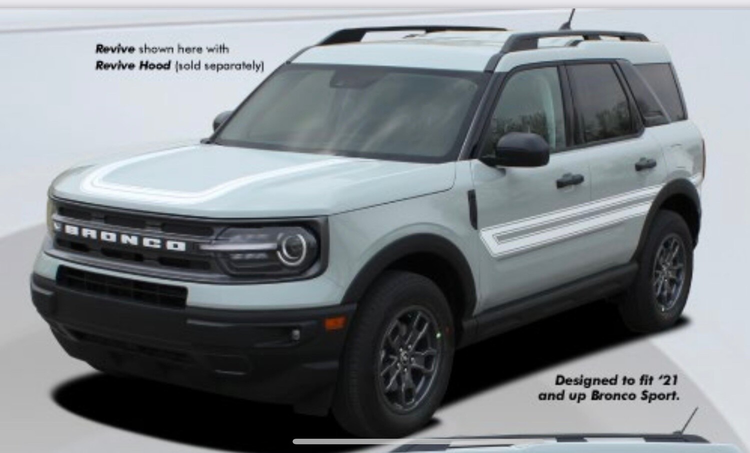 2021-up Bronco Sport "Revive" Explorer Retro Hood and Side Decal Graphics Combo