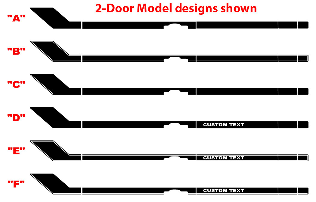 2021-up Ford Bronco Retro Special Decor Style SIDE Graphics Kit (Below Body Line)