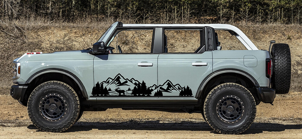 2021-up Ford Bronco Lower Body Large Mountain Graphics Kit