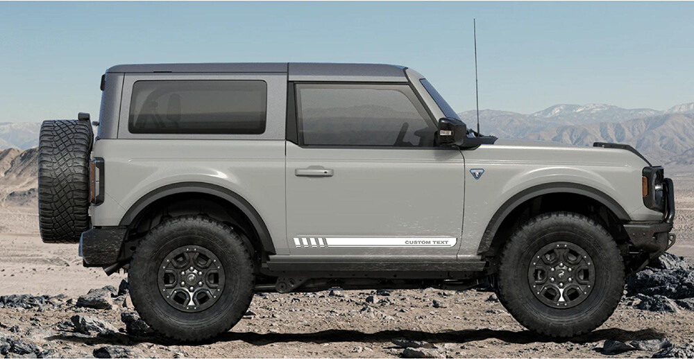 2021-up Ford Bronco FE Inspired Rocker Stripe Side Graphics Kit
