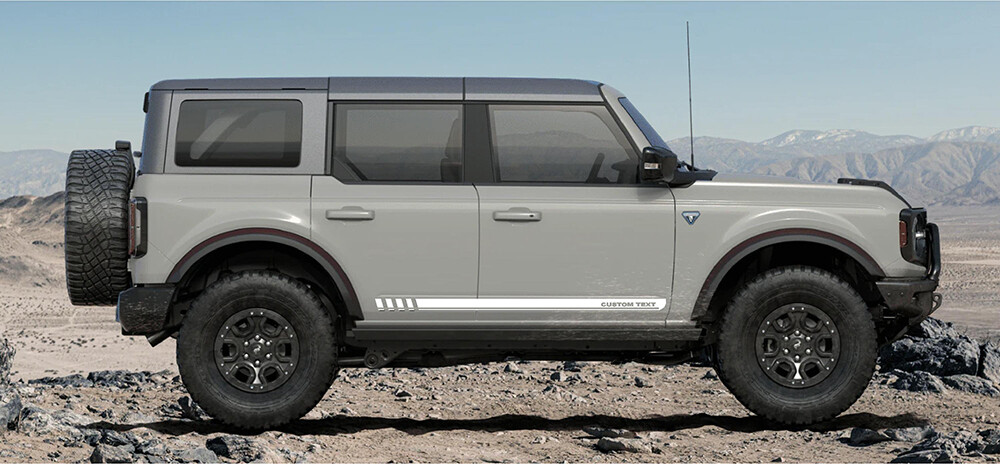 2021-up Ford Bronco FE Inspired Rocker Stripe Side Graphics Kit