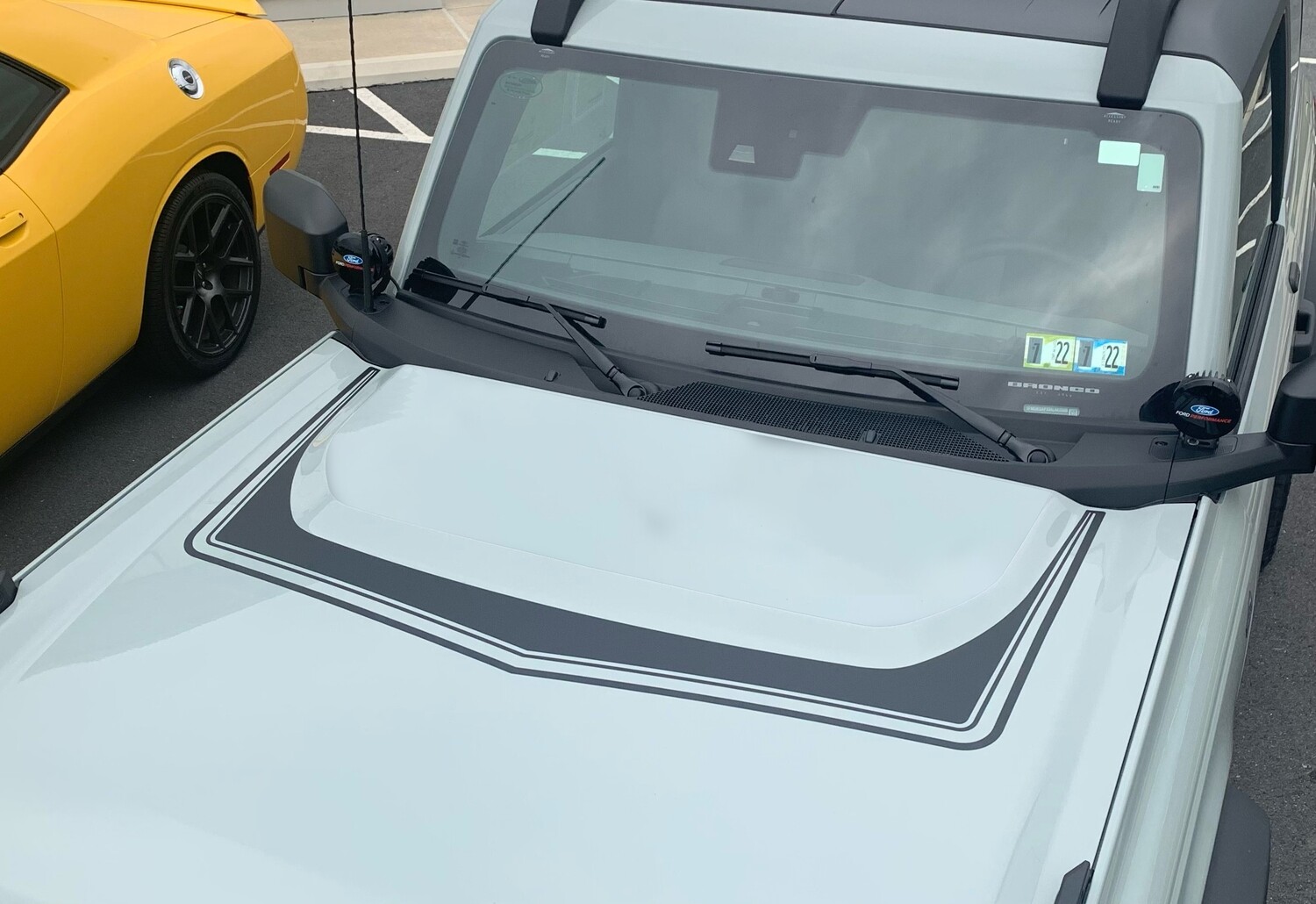 2021-up Ford Bronco Retro Explorer #2 Style Hood Bump Surround Vinyl Graphics Kit
