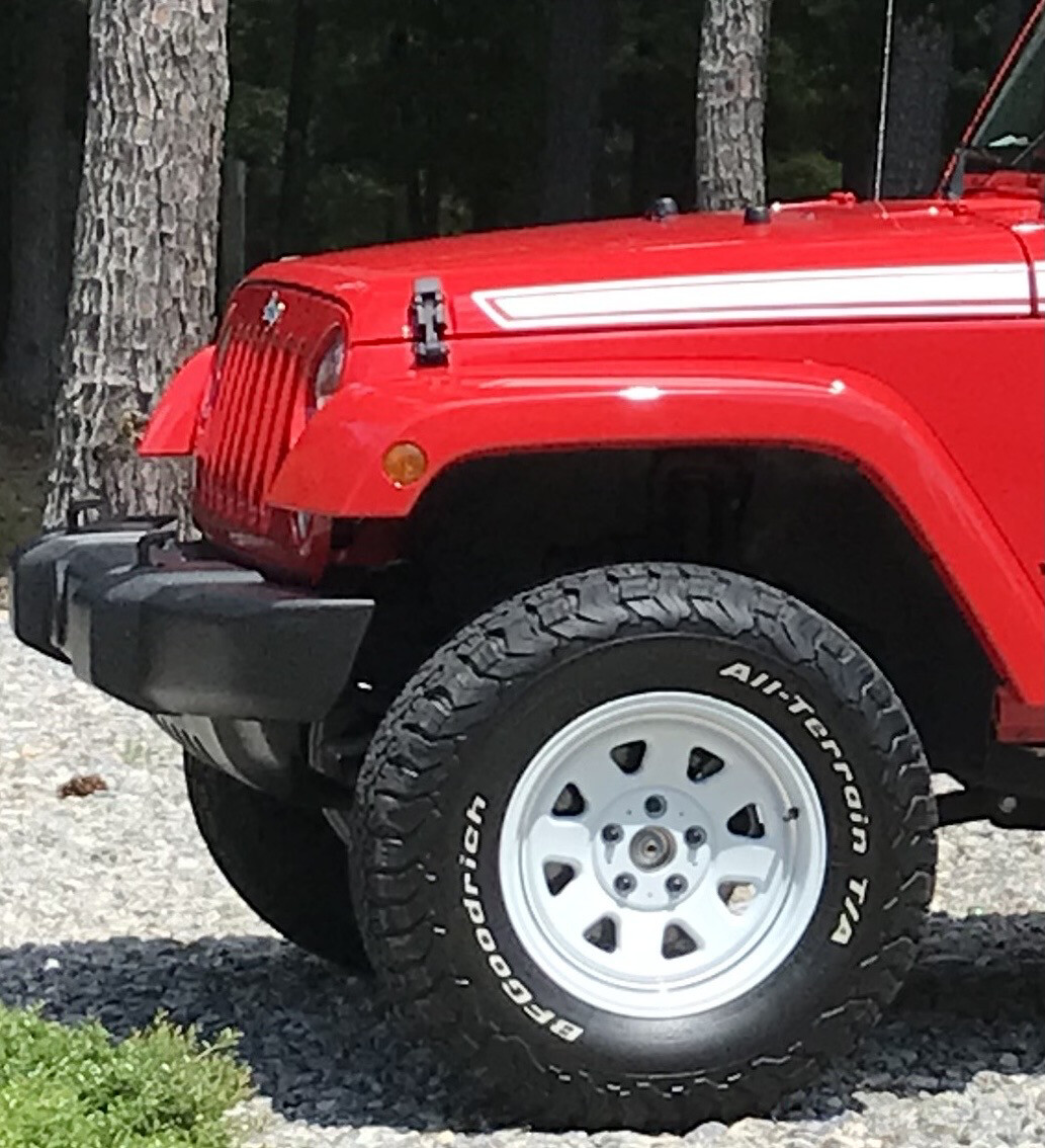 2007 - 2018 Jeep Wrangler JK JKU "Chief " Style Hood Only Stripes