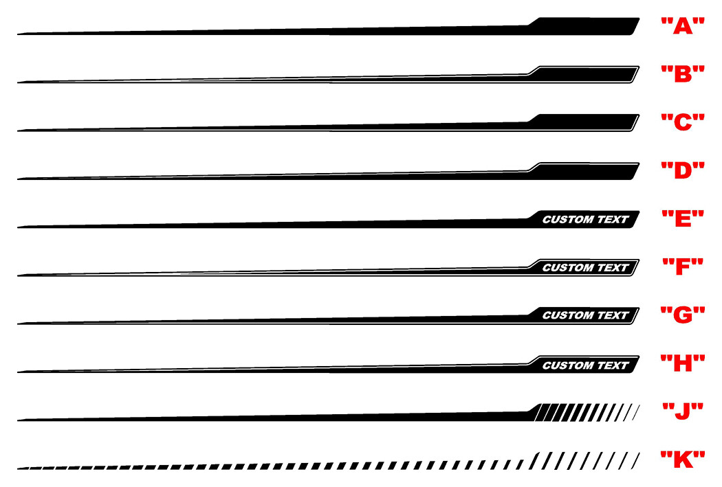 2021-up Ford Bronco Tapered Spear Side Stripe Kit