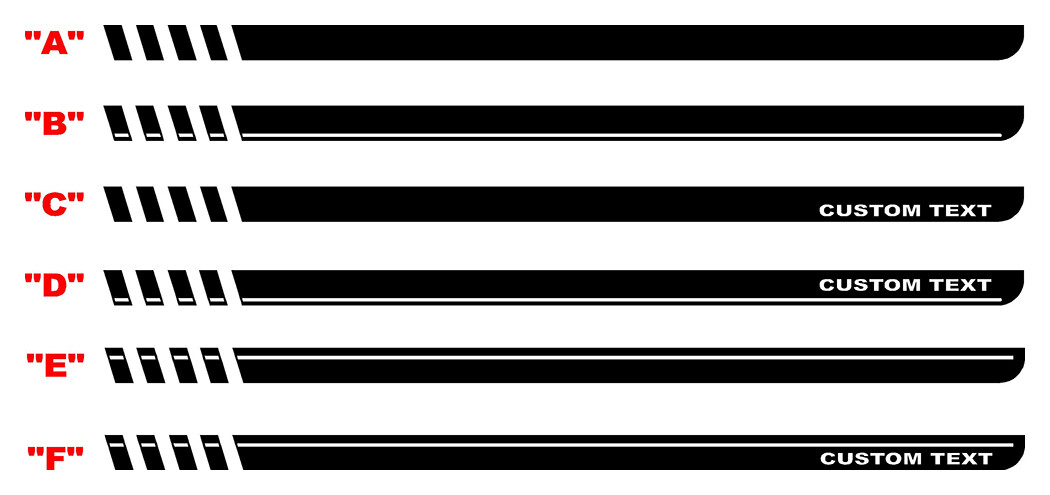 2021-up Ford Bronco FE Inspired Rocker Stripe Side Graphics Kit