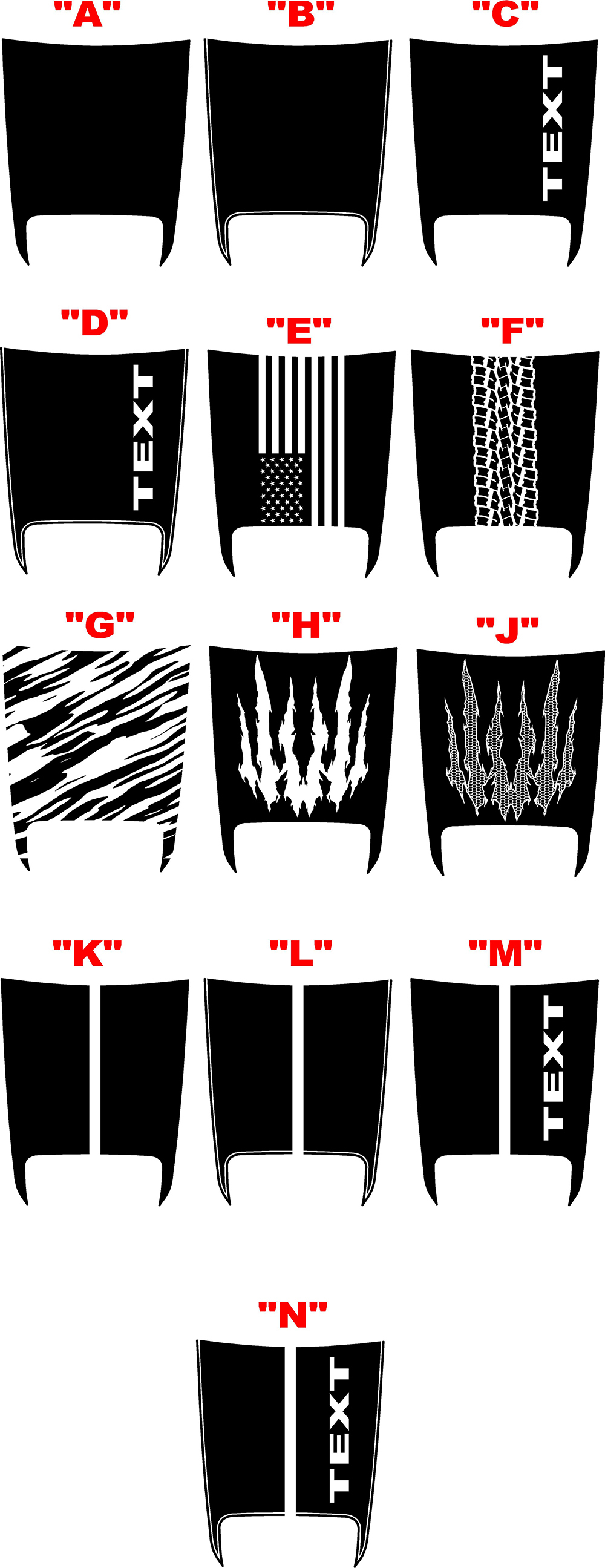 2021 - UP Ram TRX Sport Hood Top Scoop Decal Kit - Picture 8 of 30