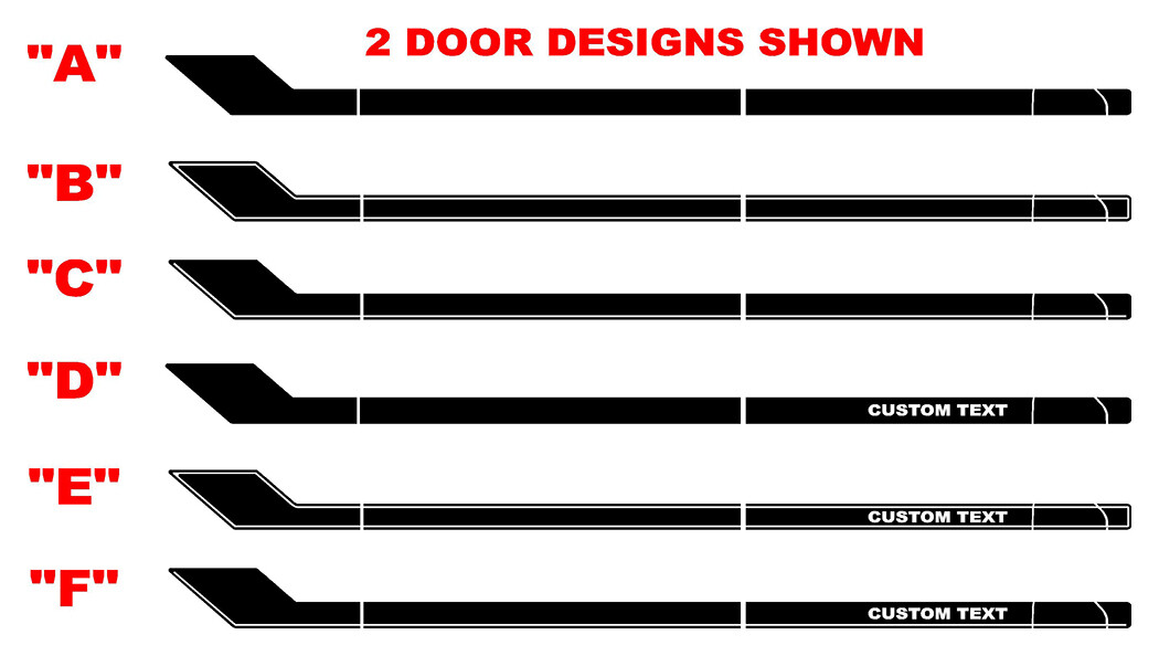 2021-up Ford Bronco Retro Special Decor Style Side Graphics Kit (Centered on Body Line)