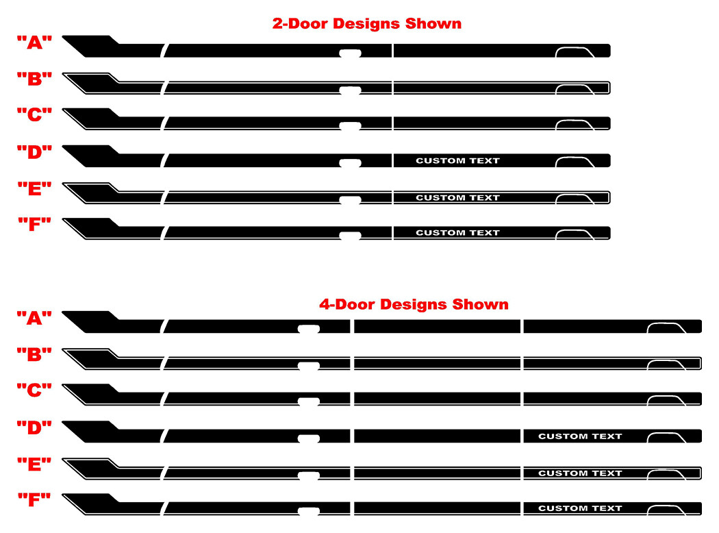 2021-up Ford Bronco Retro Special Decor Style Side Graphics Kit (Above Body Line)