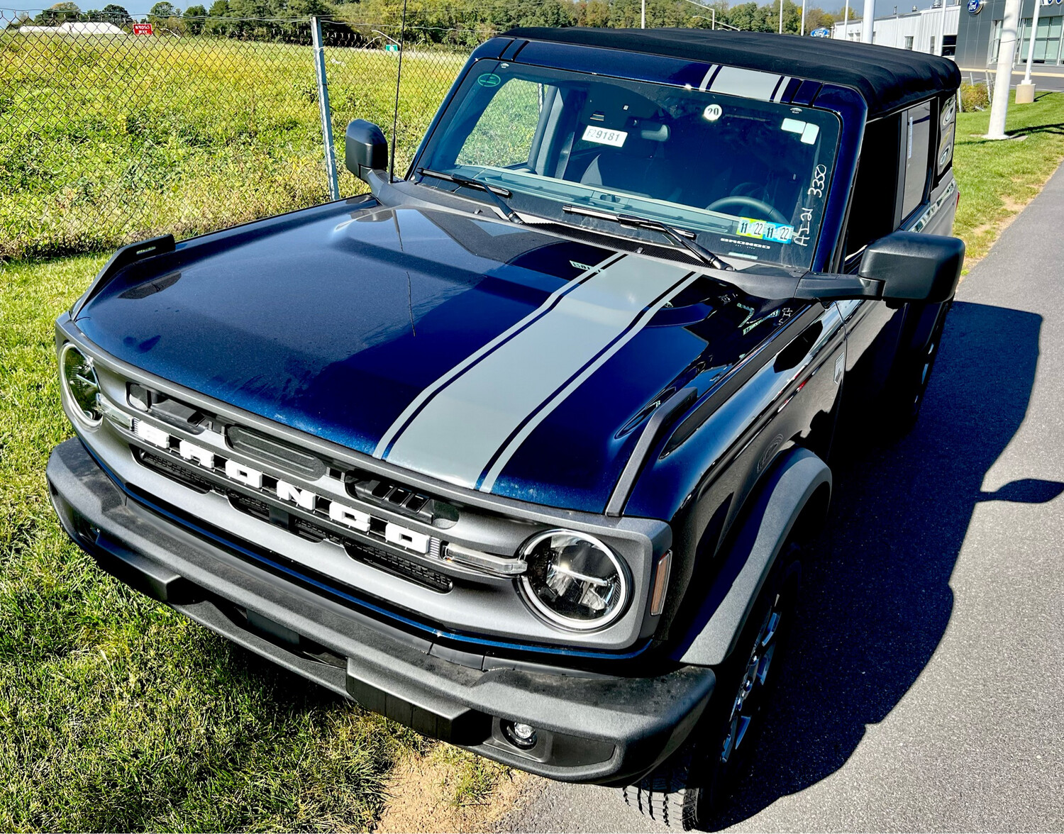 2021-up Ford Bronco Offset Rally Stripe Vinyl Graphics Kit
