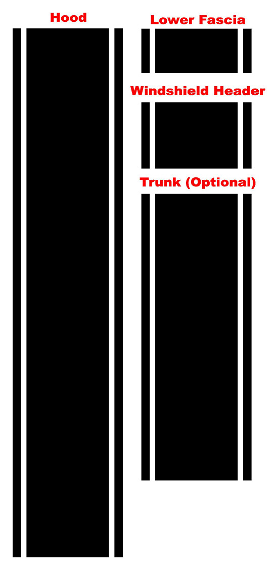 2021-up Ford Bronco Offset Rally Stripe Vinyl Graphics Kit