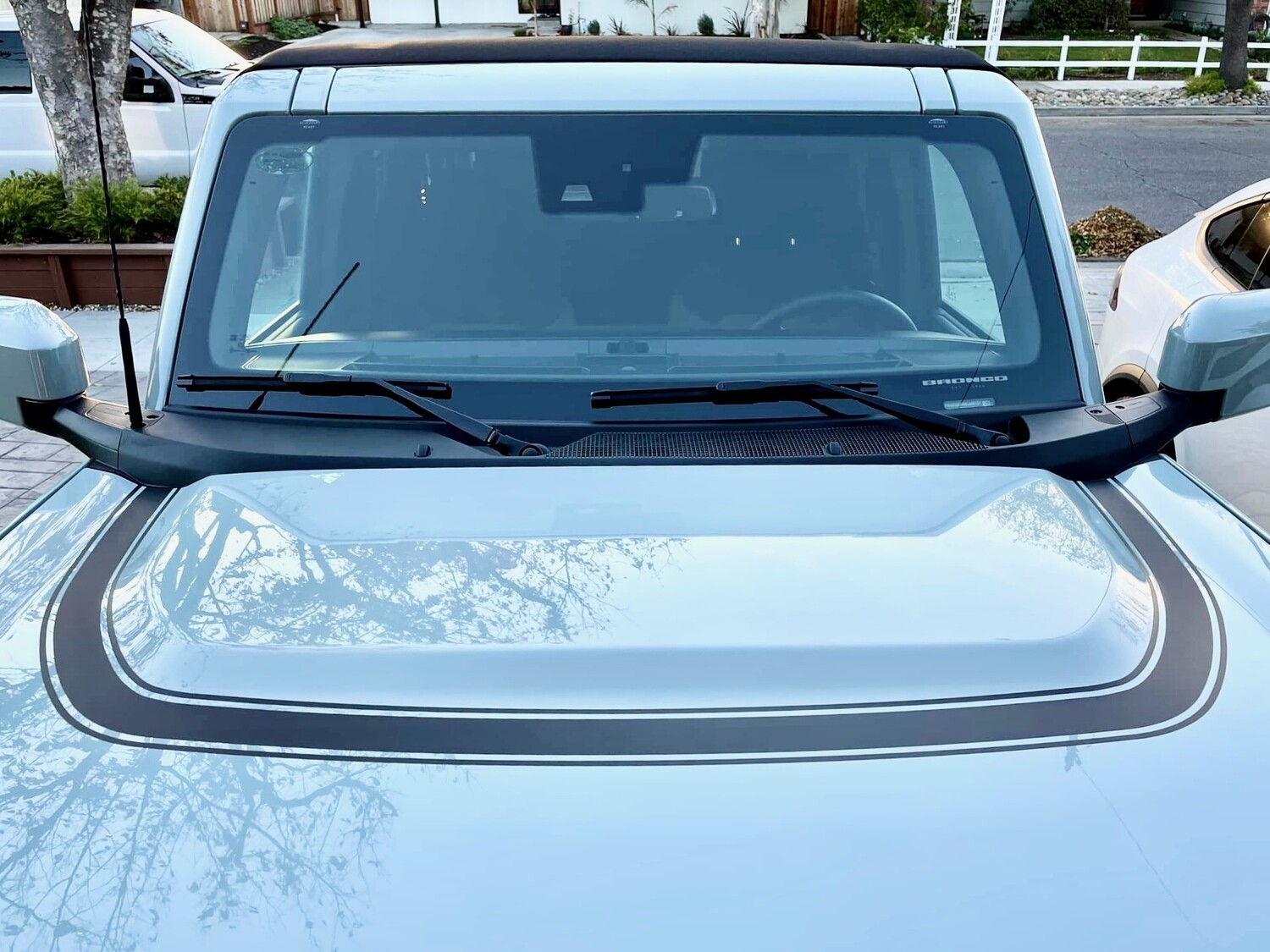 2021-up Ford Bronco Retro Explorer #1 Style Hood Bump Surround Vinyl Graphics Kit