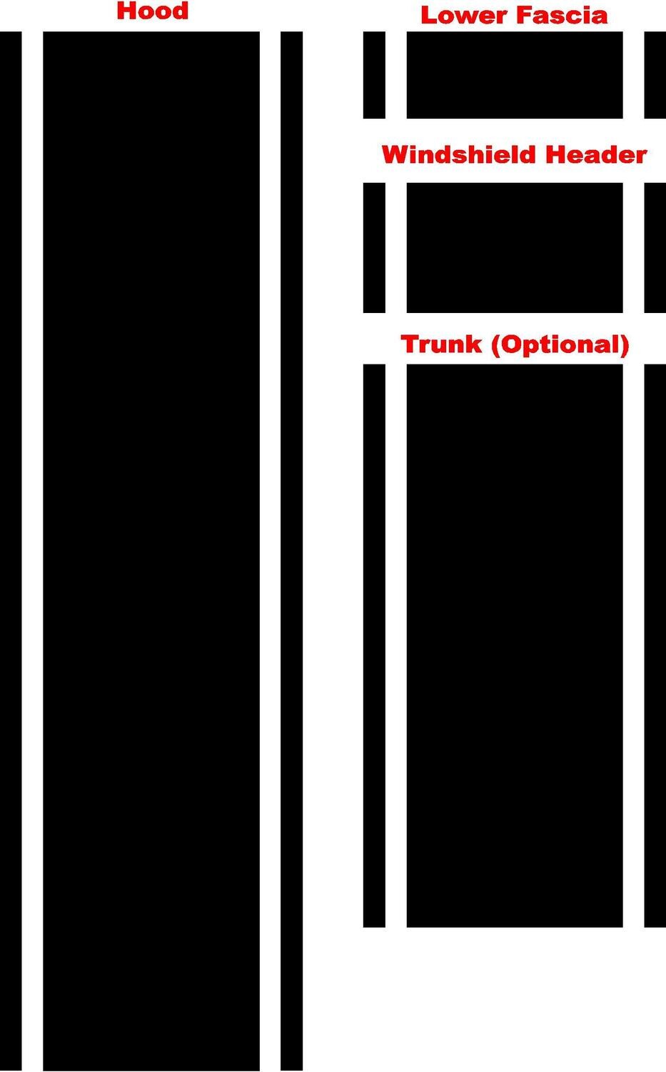2021-up Ford Bronco Wide Rally Stripe Vinyl Graphics Kit