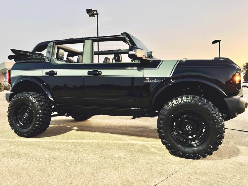 2021-up Ford Bronco Retro Special Decor Style Side/Hood Graphics Kit (Below Body Line Wide Stripe)