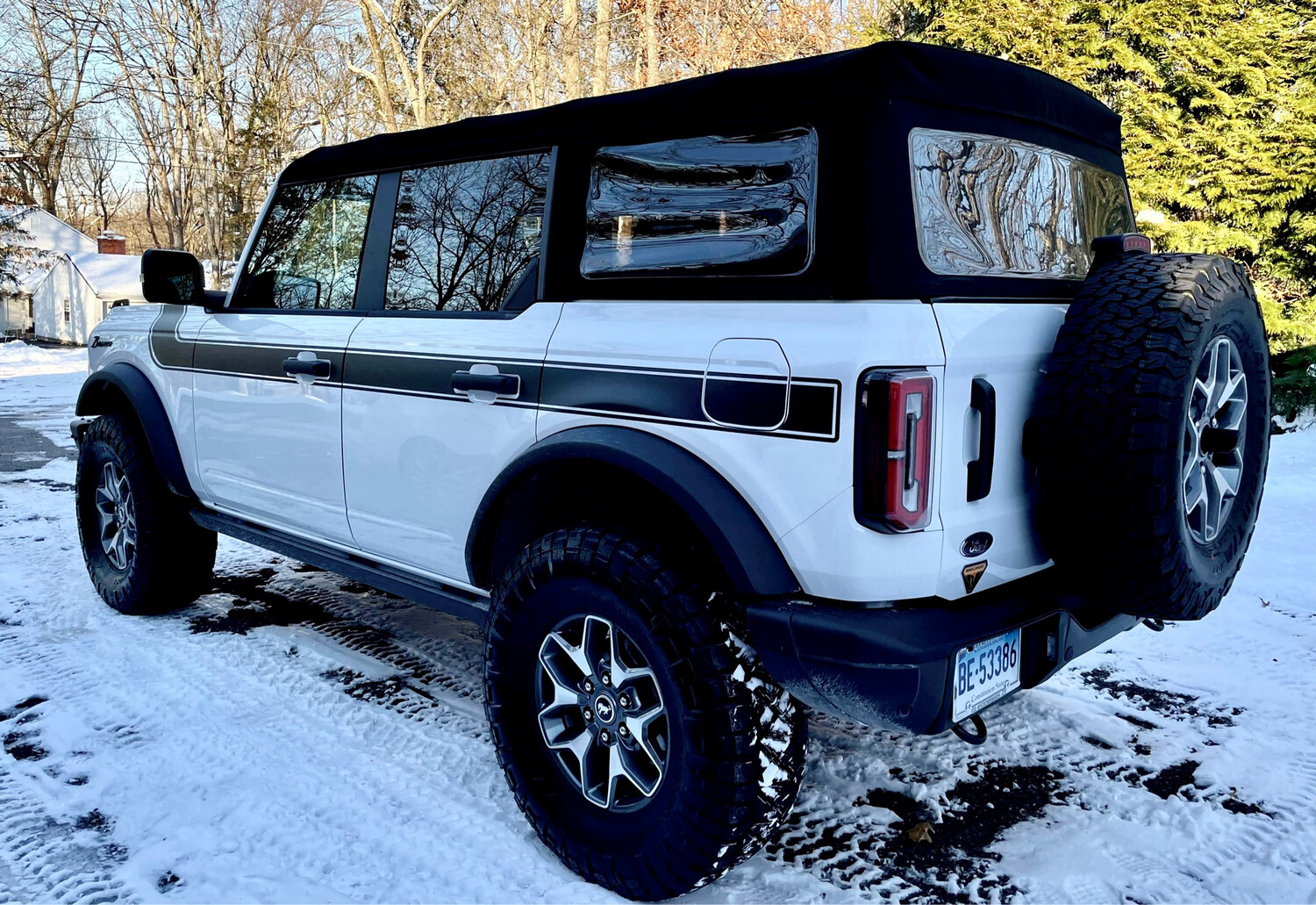 2021-up Ford Bronco Retro Special Decor Style Side/Hood Graphics Kit (Below Body Line Wide Stripe)