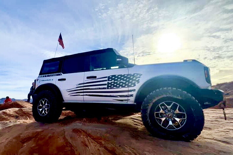 2021-up Ford Bronco Large Tattered Flag Graphics Kit