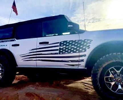 2021-up Ford Bronco Large Tattered Flag Graphics Kit