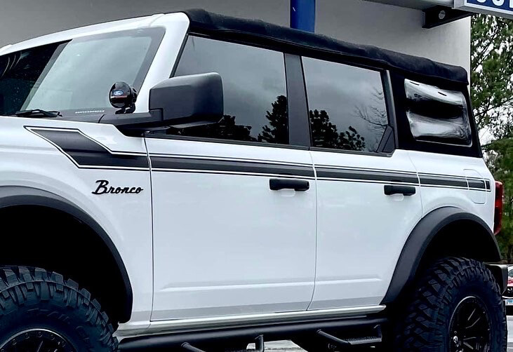 2021-up Ford Bronco Retro Special Decor Style Side Graphics Kit (Centered on Body Line)