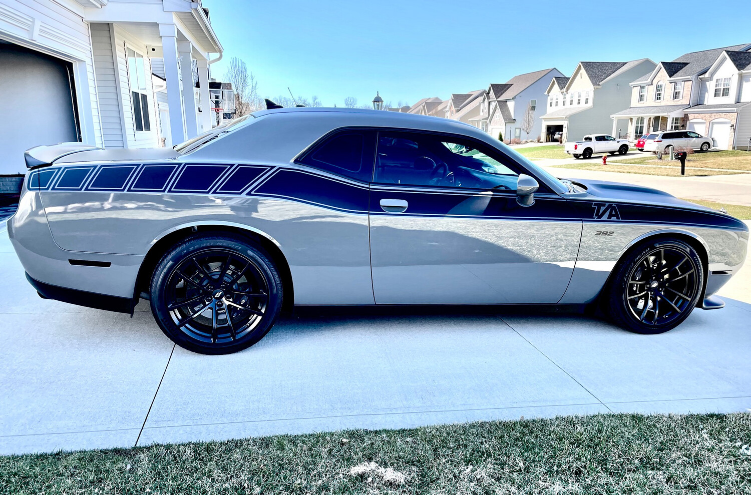 2017 - Up Dodge Challenger Extension Stripes for Factory TA Stripe