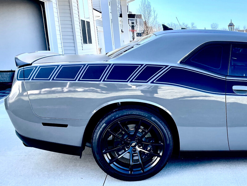 2017 - Up Dodge Challenger Extension Stripes for Factory TA Stripe