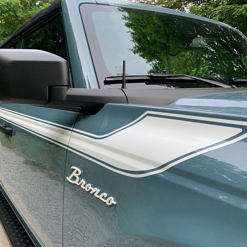 2021-up Ford Bronco Retro Special Decor Style Side Graphics Kit (Centered on Body Line)