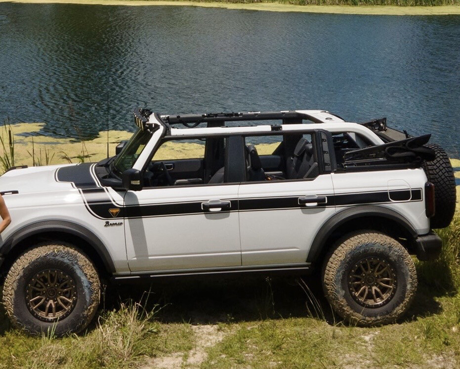 2021-up Ford Bronco Retro Special Decor Style Side/Hood Graphics Kit (Below Body Line Wide Stripe)
