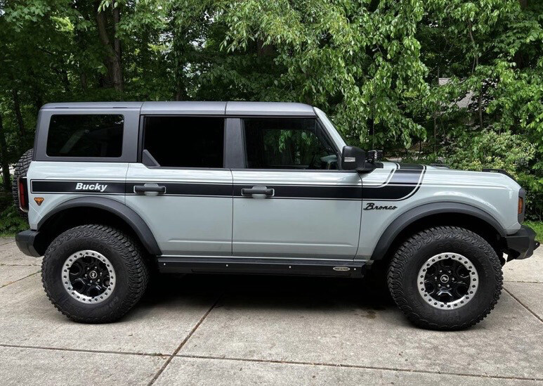 2021-up Ford Bronco Retro Special Decor Style Side/Hood Graphics Kit (Below Body Line Wide Stripe)
