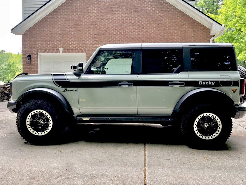 2021-up Ford Bronco Retro Special Decor Style Side/Hood Graphics Kit (Below Body Line Wide Stripe)