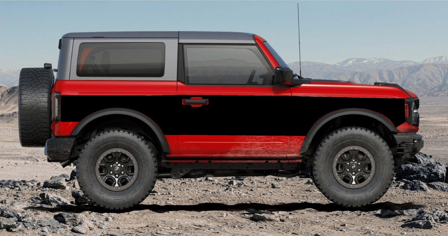 2021-up Ford Bronco Two Tone Wrap Style Body Graphics